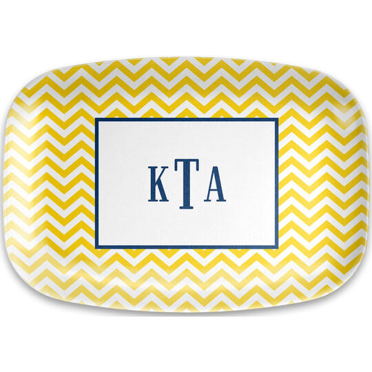 Sunflower Chevron Melamine Platter